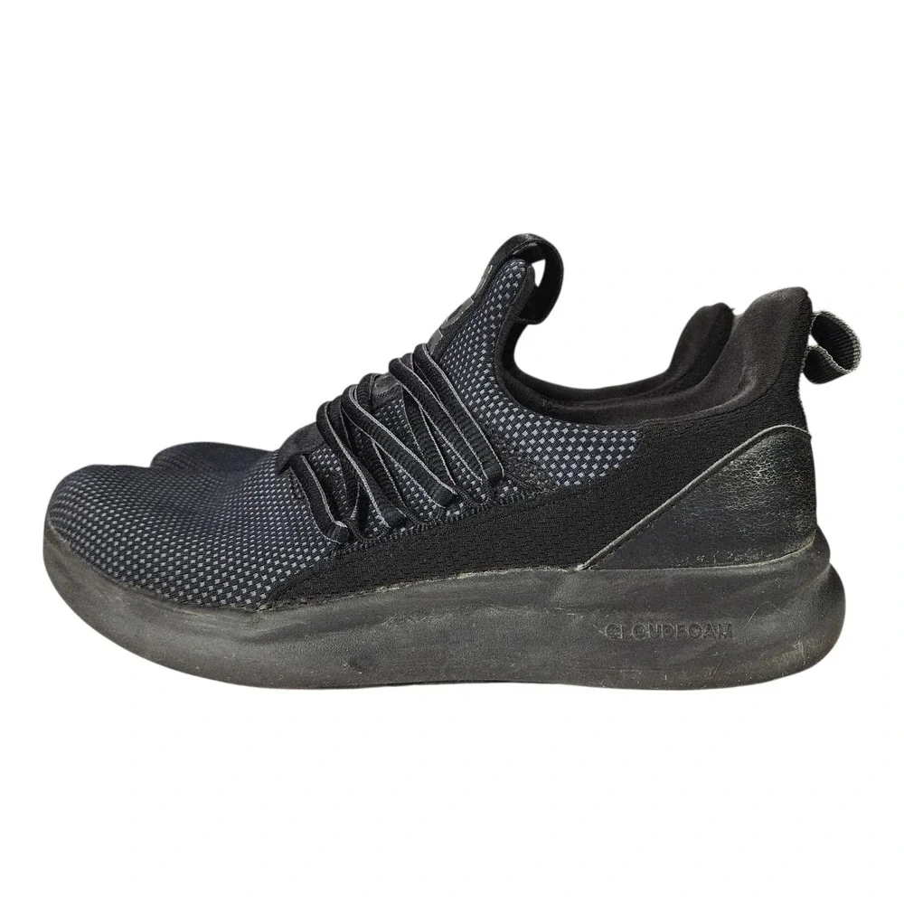 Adidas Lite‎ Racer Adopt Running Shoes sz 7 Men Black Pull On Running Jogging